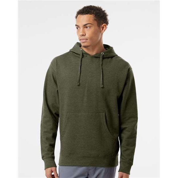 Independent Trading Co. Midweight Hooded Sweatshirt - Army Heather - Independent Trading Co. SS4500 Independent Trading Co. Army Heather XS