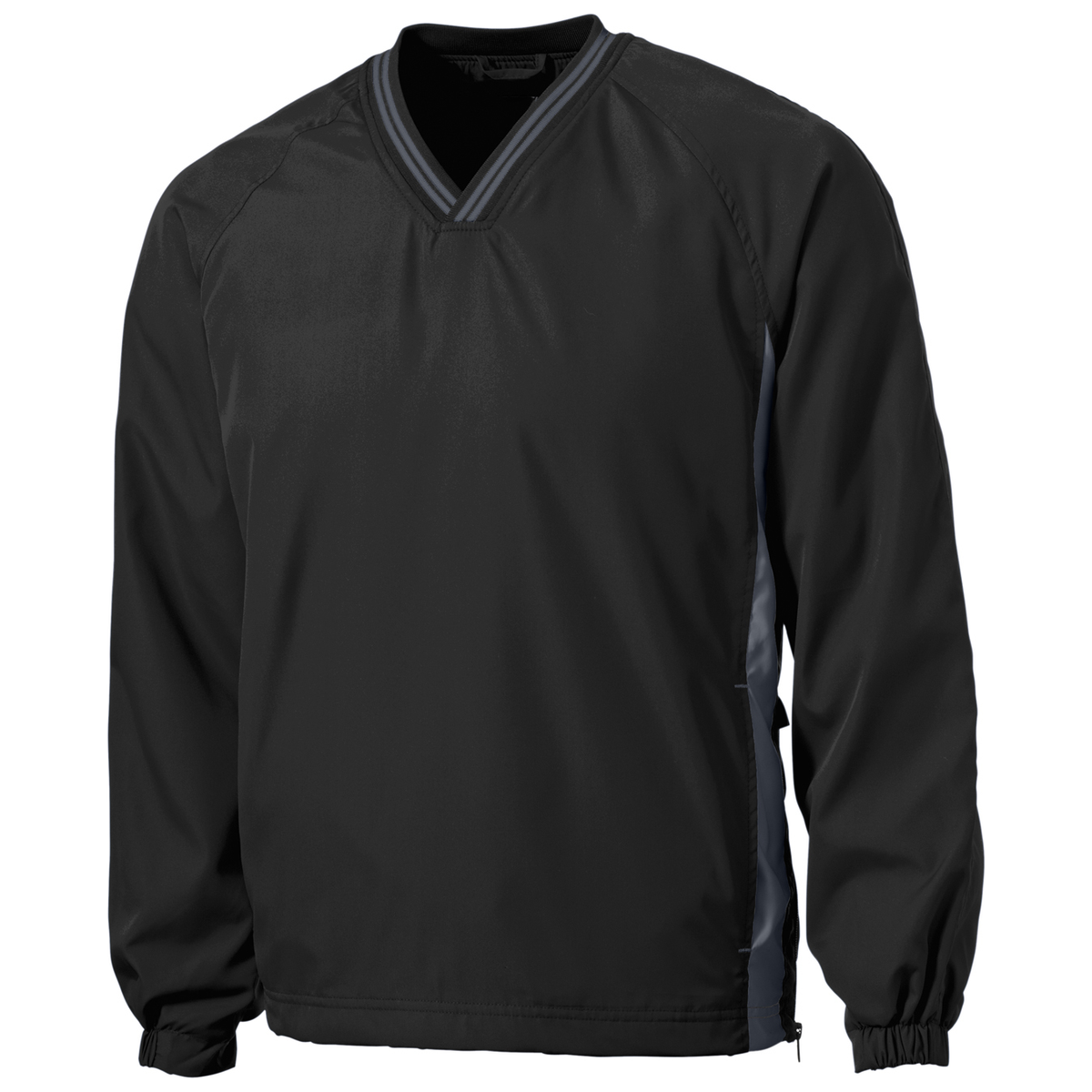 Joe's USA Men's Athletic V-Neck Raglan Wind Shirts in Regular & Big Sizes - XS-6XL Joe's USA Black / Graphite XS