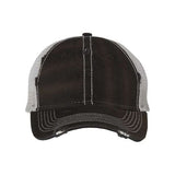 Valucap Bounty Dirty-Washed Mesh-Back Cap - Valucap 3150 Valucap Black/ Silver Adjustable