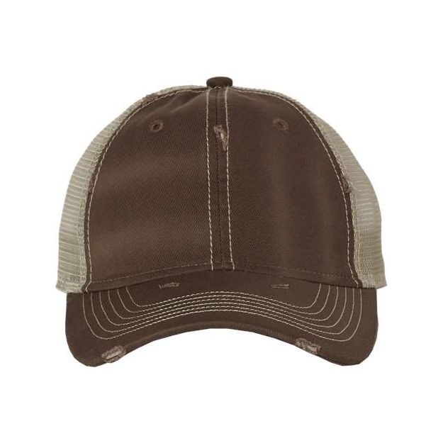 Valucap Bounty Dirty-Washed Mesh-Back Cap - Valucap 3150 Valucap Fatigue/ Khaki Adjustable