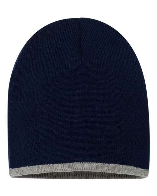 Sportsman 8" Bottom-Striped Beanie - Sportsman SP09 Sportsman Navy/ Grey One Size