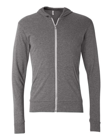BELLA + CANVAS Unisex Triblend Lightweight Full-Zip Hooded Long Sleeve Tee - BELLA + CANVAS 3939