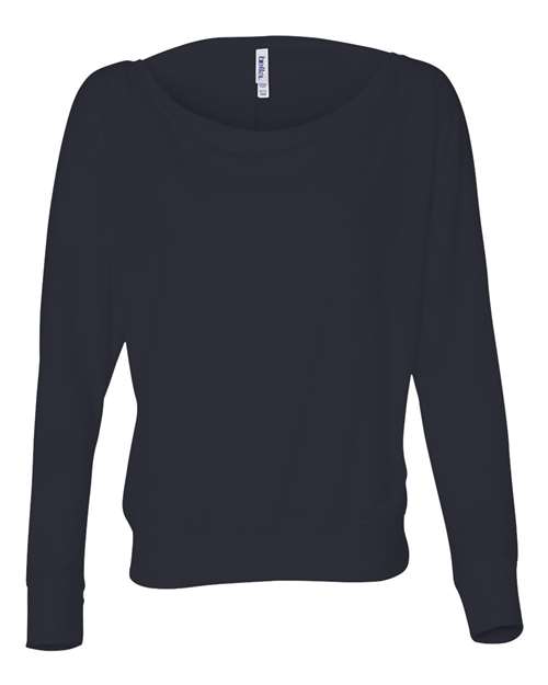 BELLA + CANVAS Women’s Flowy Off Shoulder Long Sleeve Tee - BELLA + CANVAS 8850 BELLA + CANVAS Midnight XS