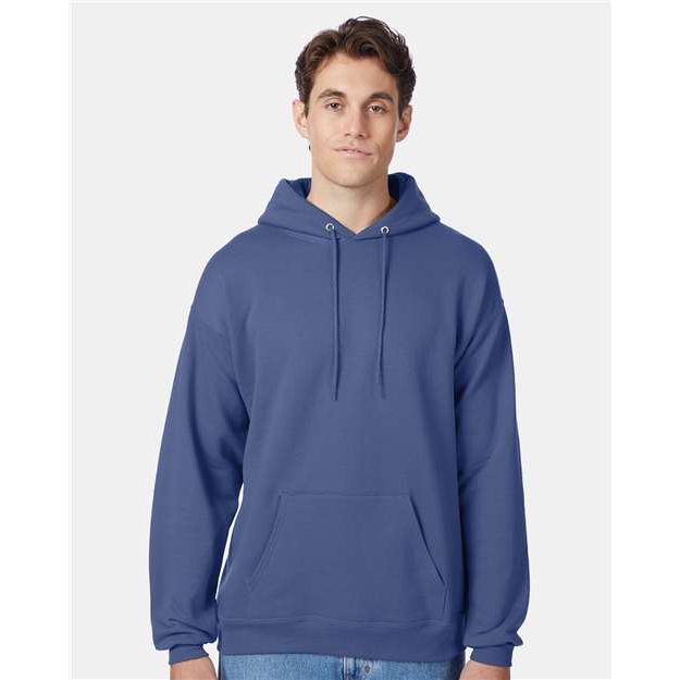 Hanes Ecosmart® Hooded Sweatshirt - Denim Blue - Hanes P170 Hanes