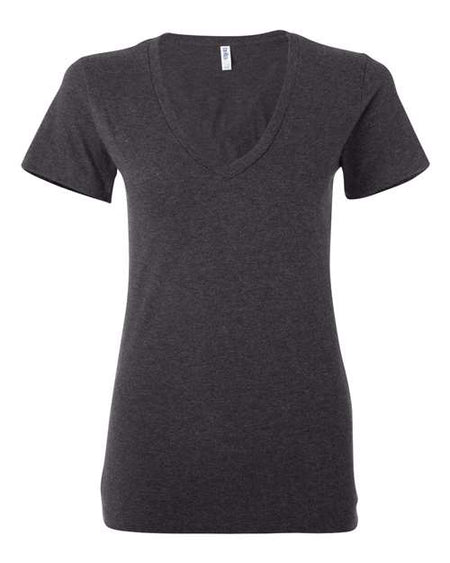 BELLA + CANVAS Women’s Jersey Deep V-Neck Tee - BELLA + CANVAS 6035 BELLA + CANVAS Dark Grey Heather M