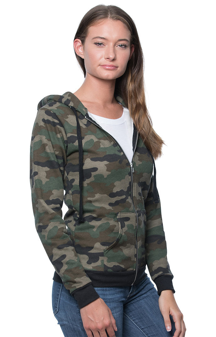 Royal Apparel 3510CMO Unisex Camo Fleece Full Zip Hoodie - Camo