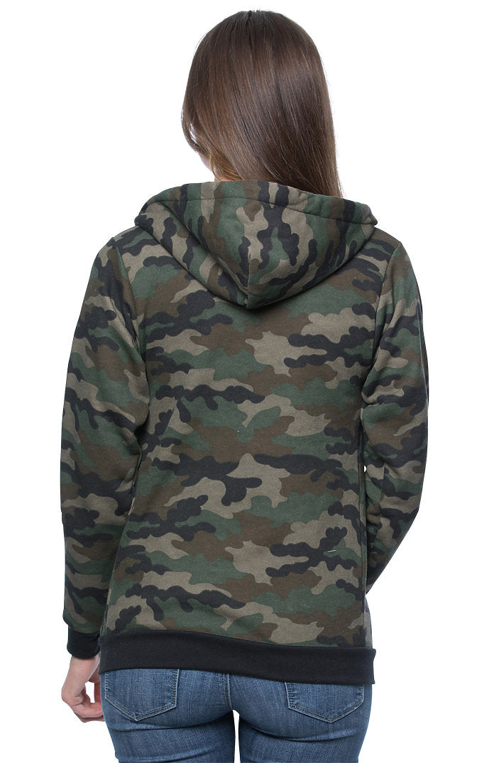 Royal Apparel 3510CMO Unisex Camo Fleece Full Zip Hoodie - Camo