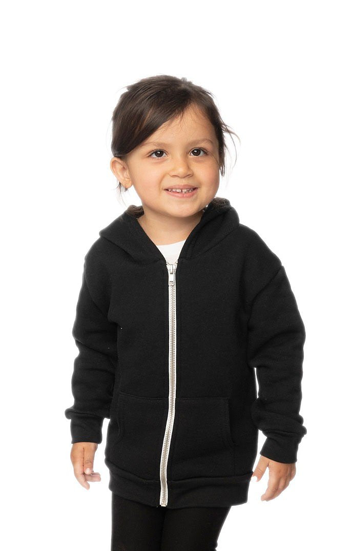 Royal Apparel 3666 Toddler Fashion Fleece Zip Hoodie - Black
