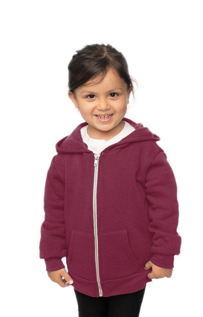 Royal Apparel 3666 Toddler Fashion Fleece Zip Hoodie - Burgundy
