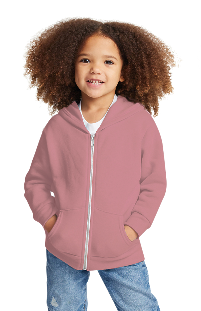 Royal Apparel 3666 Toddler Fashion Fleece Zip Hoodie - Desert Rose