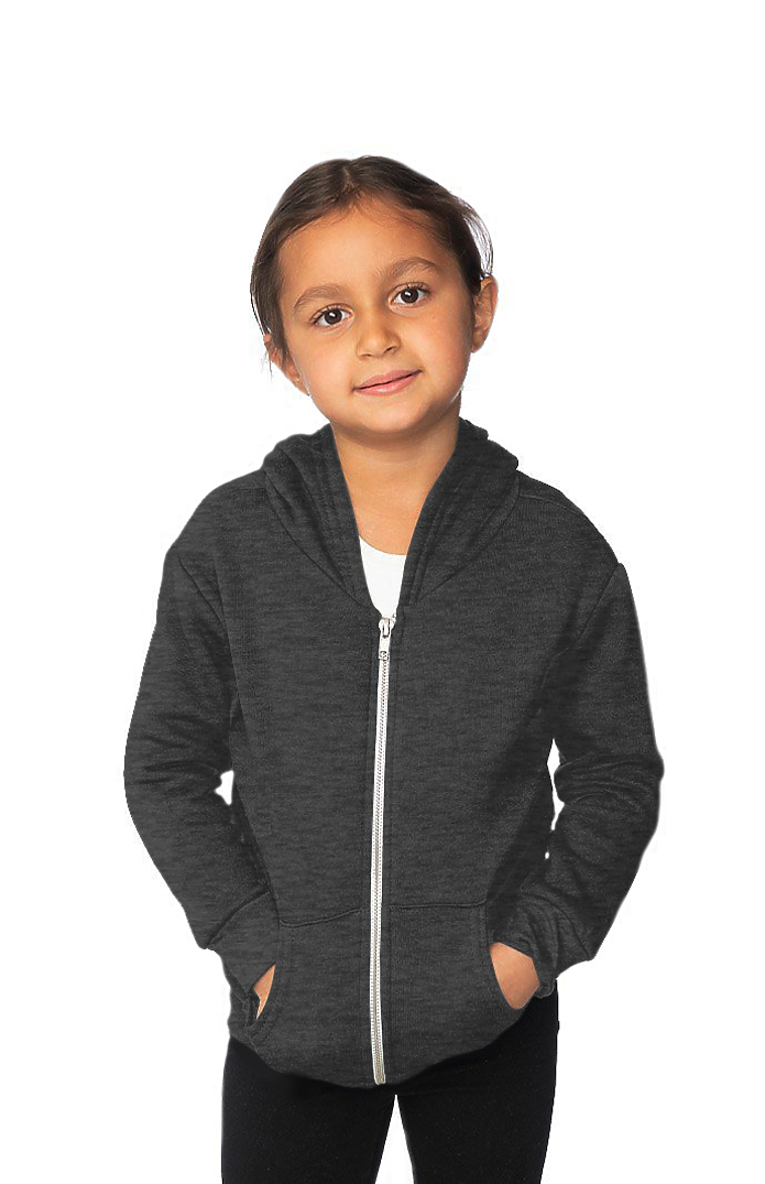 Royal Apparel 3666 Toddler Fashion Fleece Zip Hoodie - Heather Smoke