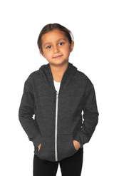 Royal Apparel 3666 Toddler Fashion Fleece Zip Hoodie - Heather Smoke