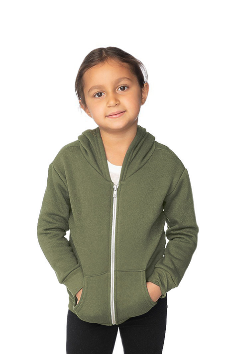 Royal Apparel 3666 Toddler Fashion Fleece Zip Hoodie - Olive Drab