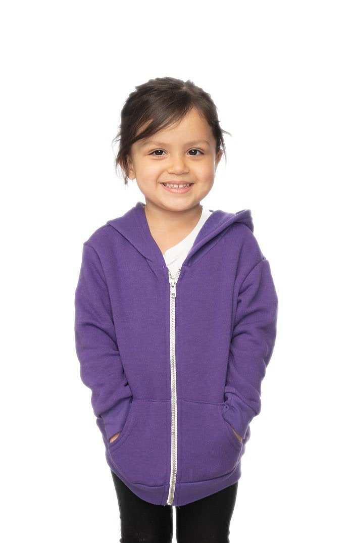 Royal Apparel 3666 Toddler Fashion Fleece Zip Hoodie - Purple