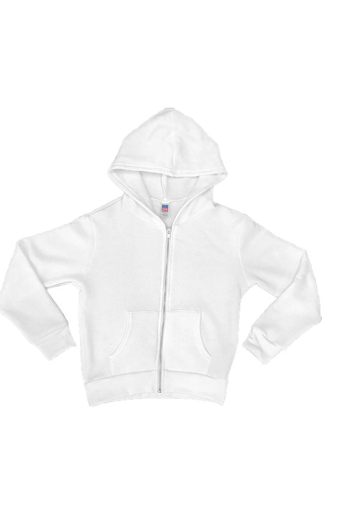 Royal Apparel 3666 Toddler Fashion Fleece Zip Hoodie - White
