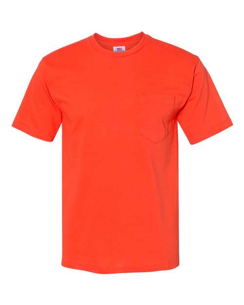 Bayside USA-Made Midweight Pocket T-Shirt - Bayside 5070 Bayside Bright Orange S