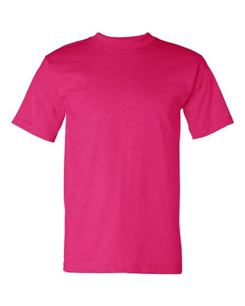 Bayside USA-Made Heavyweight T-Shirt - Bright Pink - Bayside 5100 Bayside Bright Pink S