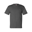 Bayside Unisex USA-Made Pocket T-Shirt - Charcoal - Bayside 7100 Bayside Charcoal S