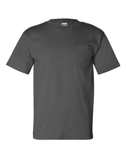 Bayside USA-Made Pocket T-Shirt - Charcoal - Bayside 7100 Bayside Charcoal S