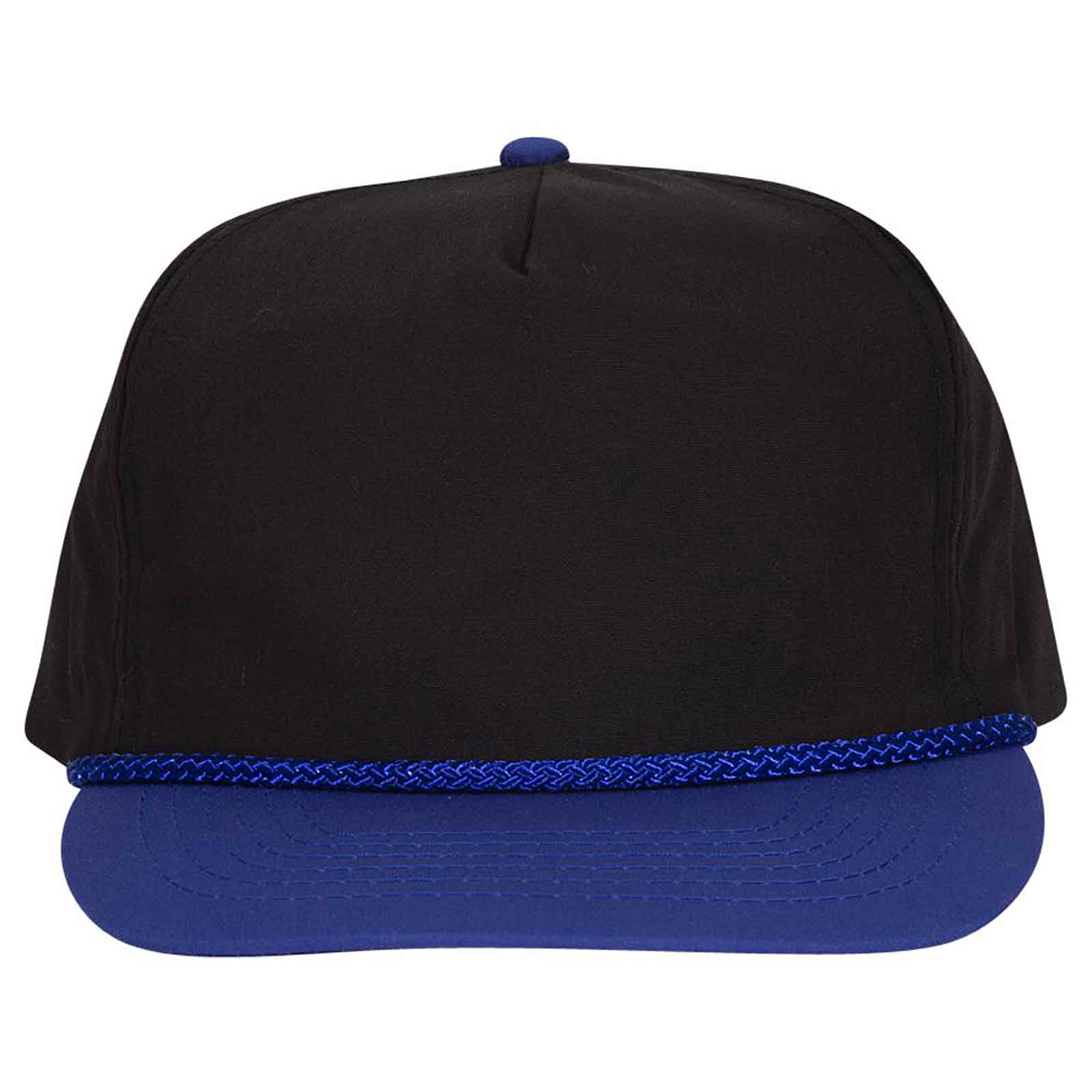 OTTO CAP 5 Panel High Crown Baseball Cap OTTO 37-143 Otto Cap 0103 - Royal/Black OSFM - Adult