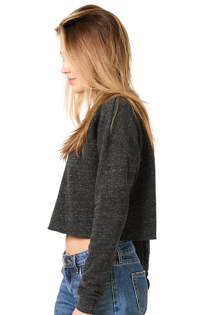 Royal Apparel 37002 Women's eco Triblend Fleece Crop - Eco Tri Charcoal