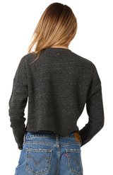 Royal Apparel 37002 Women's eco Triblend Fleece Crop - Eco Tri Charcoal