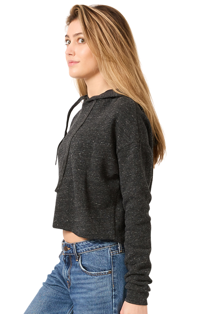 Royal Apparel 37008 Women's eco Triblend Fleece Crop Hoodie - Eco Tri Charcoal