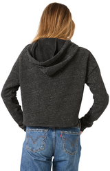 Royal Apparel 37008 Women's eco Triblend Fleece Crop Hoodie - Eco Tri Charcoal