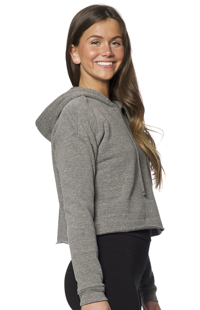 Royal Apparel 37008 Women's eco Triblend Fleece Crop Hoodie - Eco Tri Grey