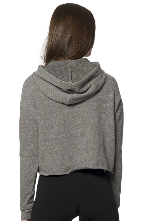Royal Apparel 37008 Women's eco Triblend Fleece Crop Hoodie - Eco Tri Grey