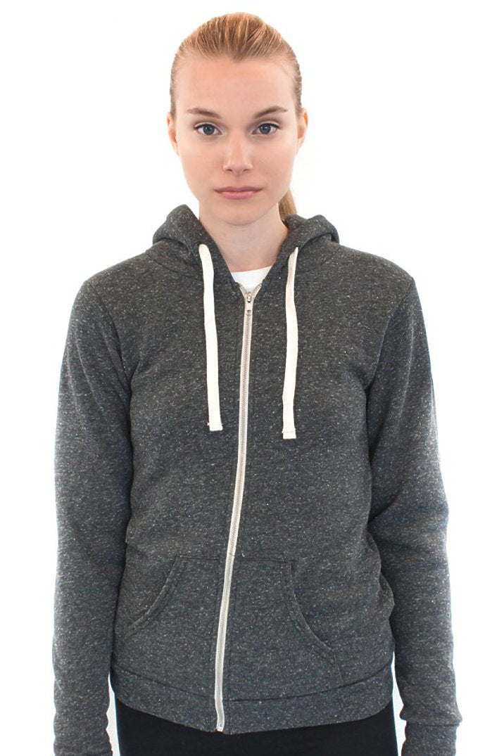 Royal Apparel 37050 Unisex eco Triblend Fleece Full Zip Hoodie - Eco Tri Charcoal