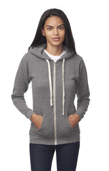 Royal Apparel 37050 Unisex eco Triblend Fleece Full Zip Hoodie - Eco Tri Grey
