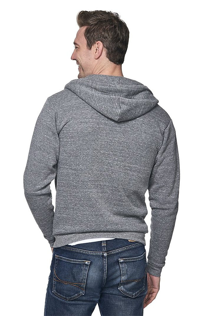 Royal Apparel 37050 Unisex eco Triblend Fleece Full Zip Hoodie - Eco Tri Grey
