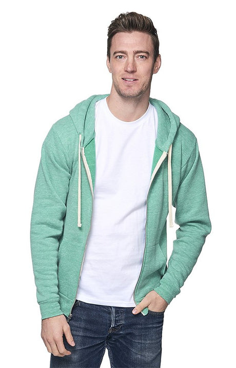 Royal Apparel 37050 Unisex eco Triblend Fleece Full Zip Hoodie - Eco Tri Kelly