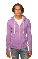Royal Apparel 37050 Unisex eco Triblend Fleece Full Zip Hoodie - Eco Tri Purple