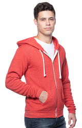 Royal Apparel 37050 Unisex eco Triblend Fleece Full Zip Hoodie - Eco Tri True Red