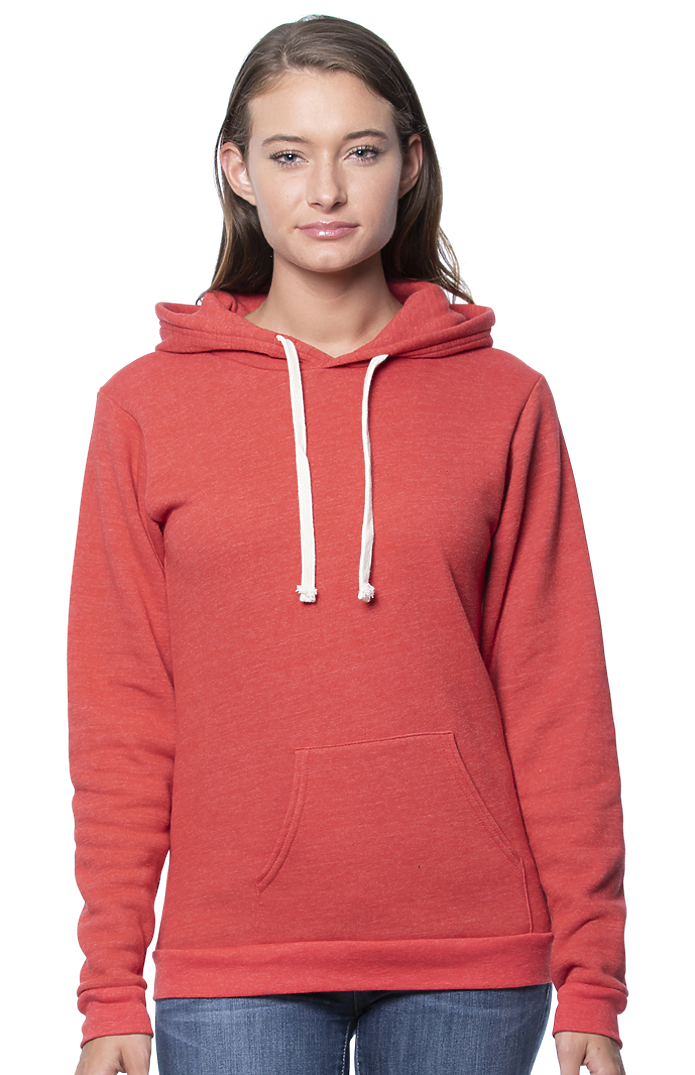 Royal Apparel 37050 Unisex eco Triblend Fleece Full Zip Hoodie - Eco Tri True Red