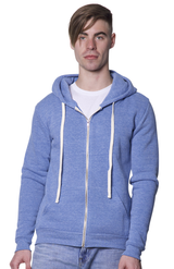 Royal Apparel 37050 Unisex eco Triblend Fleece Full Zip Hoodie - Eco Tri Royal