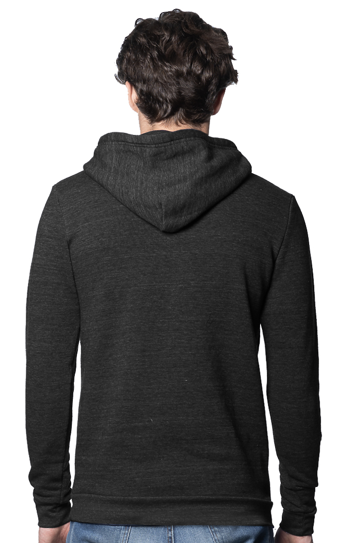 Royal Apparel 37055 Unisex eco Triblend Fleece Pullover Hoodie - Eco Tri Black