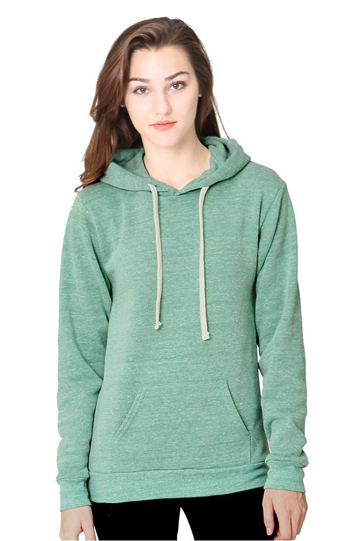 Royal Apparel 37055 Unisex eco Triblend Fleece Pullover Hoodie - Eco Tri Kelly