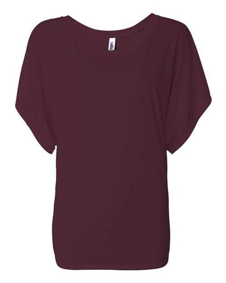 BELLA + CANVAS Women’s Flowy Draped Dolman Tee - BELLA + CANVAS 8821 BELLA + CANVAS Maroon S