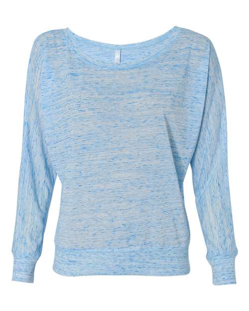 BELLA + CANVAS Women’s Flowy Off Shoulder Long Sleeve Tee - BELLA + CANVAS 8850 BELLA + CANVAS Blue Marble M