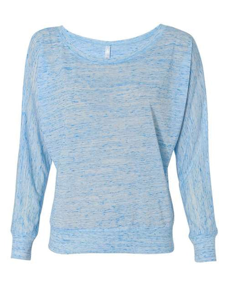 BELLA + CANVAS Women’s Flowy Off Shoulder Long Sleeve Tee - BELLA + CANVAS 8850 BELLA + CANVAS Blue Marble M