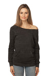 Royal Apparel 37120 Women's eco Triblend Fleece Raglan w/Pouch Pocket - Eco Tri Charcoal