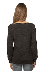 Royal Apparel 37120 Women's eco Triblend Fleece Raglan w/Pouch Pocket - Eco Tri Charcoal
