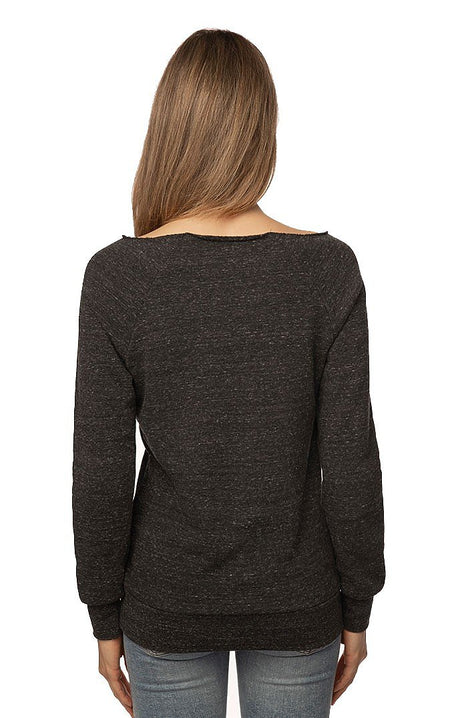 Royal Apparel 37120 Women's eco Triblend Fleece Raglan w/Pouch Pocket - Eco Tri Charcoal