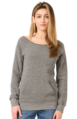 Royal Apparel 37120 Women's eco Triblend Fleece Raglan w/Pouch Pocket - Eco Tri Grey