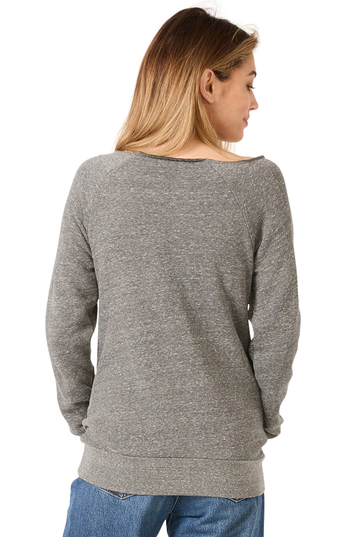 Royal Apparel 37120 Women's eco Triblend Fleece Raglan w/Pouch Pocket - Eco Tri Grey
