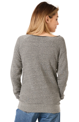 Royal Apparel 37120 Women's eco Triblend Fleece Raglan w/Pouch Pocket - Eco Tri Grey