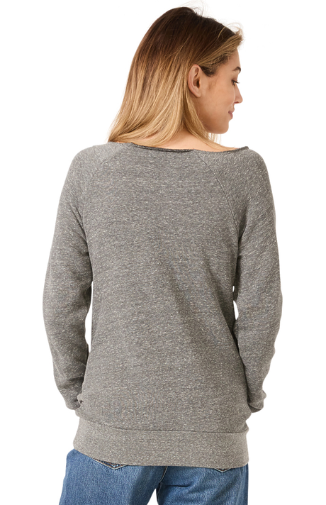 Royal Apparel 37120 Women's eco Triblend Fleece Raglan w/Pouch Pocket - Eco Tri Grey